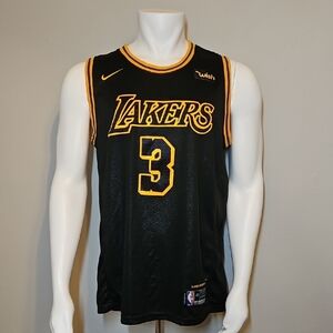 Nike NBA Black and Gold Lakers Davis 3 Lore Series Basketball Jersey